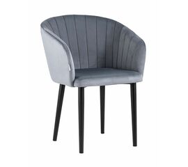 Стул с подлокотниками Нейтон велюр серый | Интернет магазин мебели и декора LifeDekor