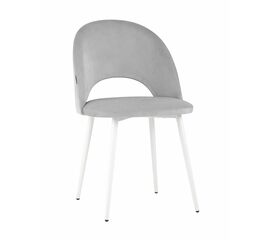 Стул Меган велюр светло-серый белые ножки | Интернет магазин мебели и декора LifeDekor