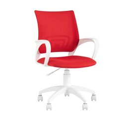 Кресло офисное TopChairs ST-BASIC-W красная ткань крестовина белый пластик | Интернет магазин мебели и декора LifeDekor