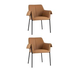 Кресло Бесс экокожа коричневый 2 шт. | Интернет магазин мебели и декора LifeDekor