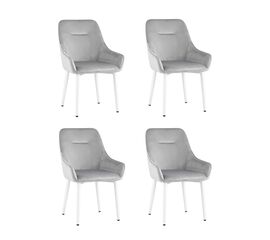 Стул Диана велюр серебристый ножки белые 4 шт | Интернет магазин мебели и декора LifeDekor