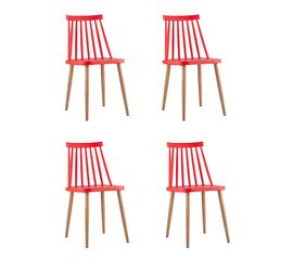 Стул Морган пластиковый красный 4 шт | Интернет магазин мебели и декора LifeDekor