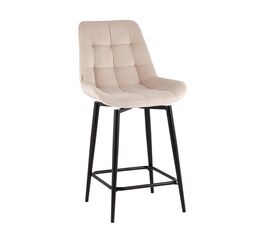 Стул полубарный Флекс с поворотным механизмом велюр бежевый | Интернет магазин мебели и декора LifeDekor