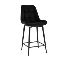 Стул полубарный Флекс с поворотным механизмом  велюр черный | Интернет магазин мебели и декора LifeDekor