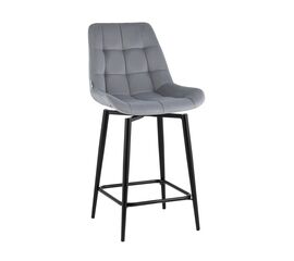 Стул полубарный Флекс с поворотным механизмом велюр велютто серый | Интернет магазин мебели и декора LifeDekor