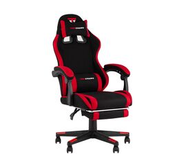 Кресло спортивное TopChairs Prophet с оттоманкой ткань черно-красный | Интернет магазин мебели и декора LifeDekor