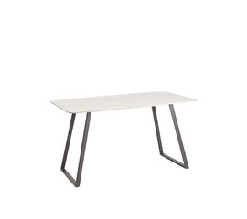 Стол обеденный Vermont 140*80 см керамика белая ножки серые | Интернет магазин мебели и декора LifeDekor