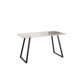 Стол обеденный Vermont 140*80 см керамика светлая ножки черные | Интернет магазин мебели и декора LifeDekor