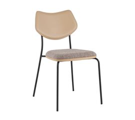 Стул обеденный Casey серо-коричневый с бежевой экокожей | Интернет магазин мебели и декора LifeDekor