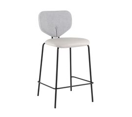 Стул полубарный Masey серый с серой экокожей | Интернет магазин мебели и декора LifeDekor