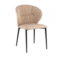 Стул обеденный Deia кремовая экокожа черные ножки | Интернет магазин мебели и декора LifeDekor