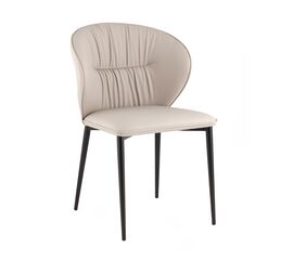 Стул обеденный Deia светло-серая экокожа черные ножки | Интернет магазин мебели и декора LifeDekor