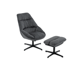 Кресло Оррелл серый с оттоманкой | Интернет магазин мебели и декора LifeDekor