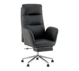 Кресло руководителя TopChairs Solid с оттоманкой черный | Интернет магазин мебели и декора LifeDekor