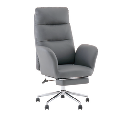 Кресло руководителя TopChairs Solid с оттоманкой серый | Интернет магазин мебели и декора LifeDekor