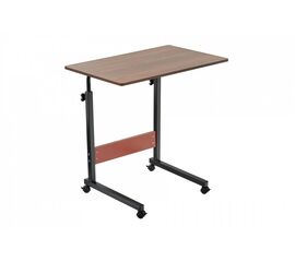 Стол многофункциональный на колесах, 60x40 см, «РОЛЛ», 2 ножки, регул.высота, мдф, металл, тёмн. дерево, черный | Интернет магазин мебели и декора LifeDekor