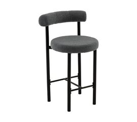 Стул полубарный Флорео букле темно-серый | Интернет магазин мебели и декора LifeDekor