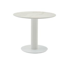 Стол круглый Терралино D90 верх керамика белый матовый, основание металл белый | Интернет магазин мебели и декора LifeDekor