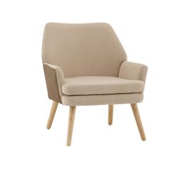 Кресло Харви бежевый с коричневой экокожей деревянные ножки | Интернет магазин мебели и декора LifeDekor