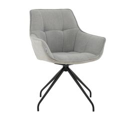 Кресло вращающееся Кимберли рогожка/замша серый | Интернет магазин мебели и декора LifeDekor