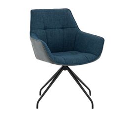 Кресло вращающееся Кимберли рогожка/замша синий | Интернет магазин мебели и декора LifeDekor