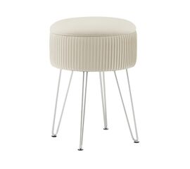 Пуф Астор бежевый серебряные ножки | Интернет магазин мебели и декора LifeDekor
