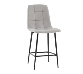 Стул полубарный Одди велюр светло-серый | Интернет магазин мебели и декора LifeDekor