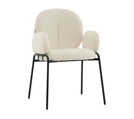 Стул с подлокотниками Моллек букле молочный | Интернет магазин мебели и декора LifeDekor