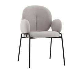 Стул с подлокотниками Моллек букле светло-серый | Интернет магазин мебели и декора LifeDekor