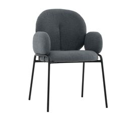 Стул с подлокотниками Моллек букле темно-серый | Интернет магазин мебели и декора LifeDekor