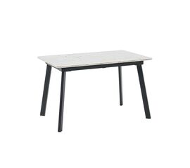 Стол Batu new 120-160/80/76 столешница ЛМДФ азул оникс подстолье металл черный | Интернет магазин мебели и декора LifeDekor