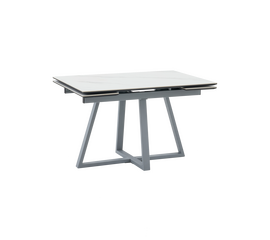 Стол Керас 120-180/80/75 столешница МДФ16/керамика Snow white подстолье металл серый | Интернет магазин мебели и декора LifeDekor