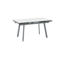 Стол Тайл 140-200/85/75 столешница Snow white подстолье металл серый | Интернет магазин мебели и декора LifeDekor