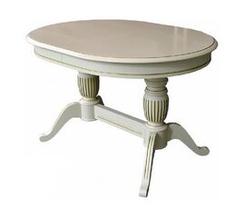 Стол «Леонардо 2» овал 120x90, слоновая кость с золочением | Интернет магазин мебели и декора LifeDekor