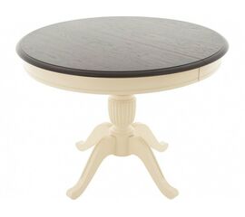 Стол «Леонардо-1» (D1000), комби 6 (слоновая кость+орех темный) | Интернет магазин мебели и декора LifeDekor