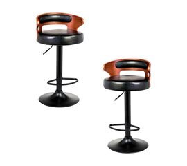 Набор 2 шт Стул барный DOBRIN FRED BLACK, коричневое дерево, чёрный, Вариант: коричневое дерево, чёрный | Интернет магазин мебели и декора LifeDekor