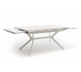 "Меркурий" стол интерьерный раздвижной обеденный из керамики, цвет белый глянцевый | Интернет магазин мебели и декора LifeDekor