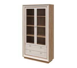 Шкаф с витриной «Прато» 2дв, вяз/газания матовый | Интернет магазин мебели и декора LifeDekor