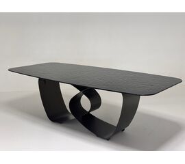 Стол TOVE 240 GREY, стекло BUBBLE  / Шоколадное золото каркас ®DISAUR | Интернет магазин мебели и декора LifeDekor