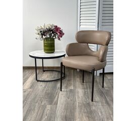 Стул VALTER HF017-20 Коричнево-серый, экокожа / Темно-серый каркас, ®DISAUR | Интернет магазин мебели и декора LifeDekor