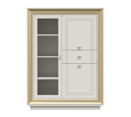 Шкаф с витриной «Прато» низкий, зефир/миндаль | Интернет магазин мебели и декора LifeDekor