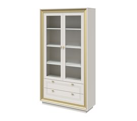 Шкаф с витриной «Прато» 2дв, зефир/миндаль | Интернет магазин мебели и декора LifeDekor
