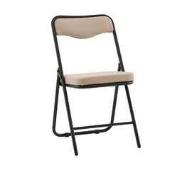 Стул складной Джонни велюр велютто бежевый каркас черный матовый | Интернет магазин мебели и декора LifeDekor
