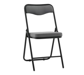 Стул складной Джонни велюр велютто темно-серый каркас черный матовый | Интернет магазин мебели и декора LifeDekor