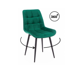 Стул на металлокаркасе Челси 360 К зеленый (zd 667) / черный np | Интернет магазин мебели и декора LifeDekor