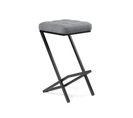 Барный стул Амаури микровелюр катания сильвер / черный | Интернет магазин мебели и декора LifeDekor