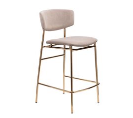 Стул полубарный Elle латте с золотыми ножками | Интернет магазин мебели и декора LifeDekor