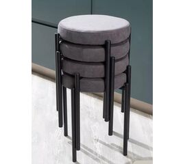 Табурет СТЭК штабилируемый B28 Темно-серый, велюр / черный каркас, М-City | Интернет магазин мебели и декора LifeDekor