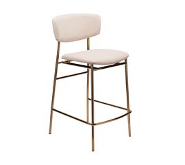Стул полубарный Elle кремовый с золотыми ножками | Интернет магазин мебели и декора LifeDekor