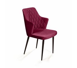 Стул с подлокотниками Hunt ромб, бархат красный 16 / чёрный конус | Интернет магазин мебели и декора LifeDekor